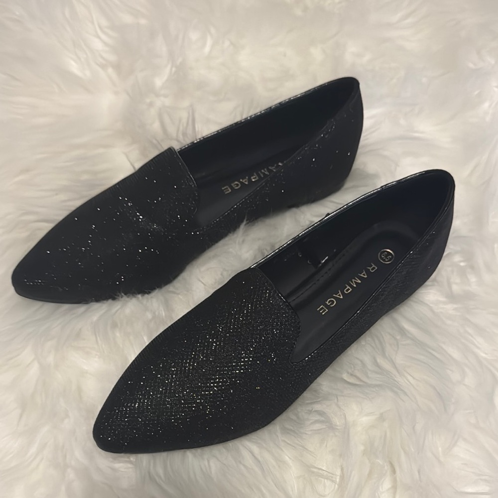Rampage Black Glitter Loafers - Picture 4 of 9